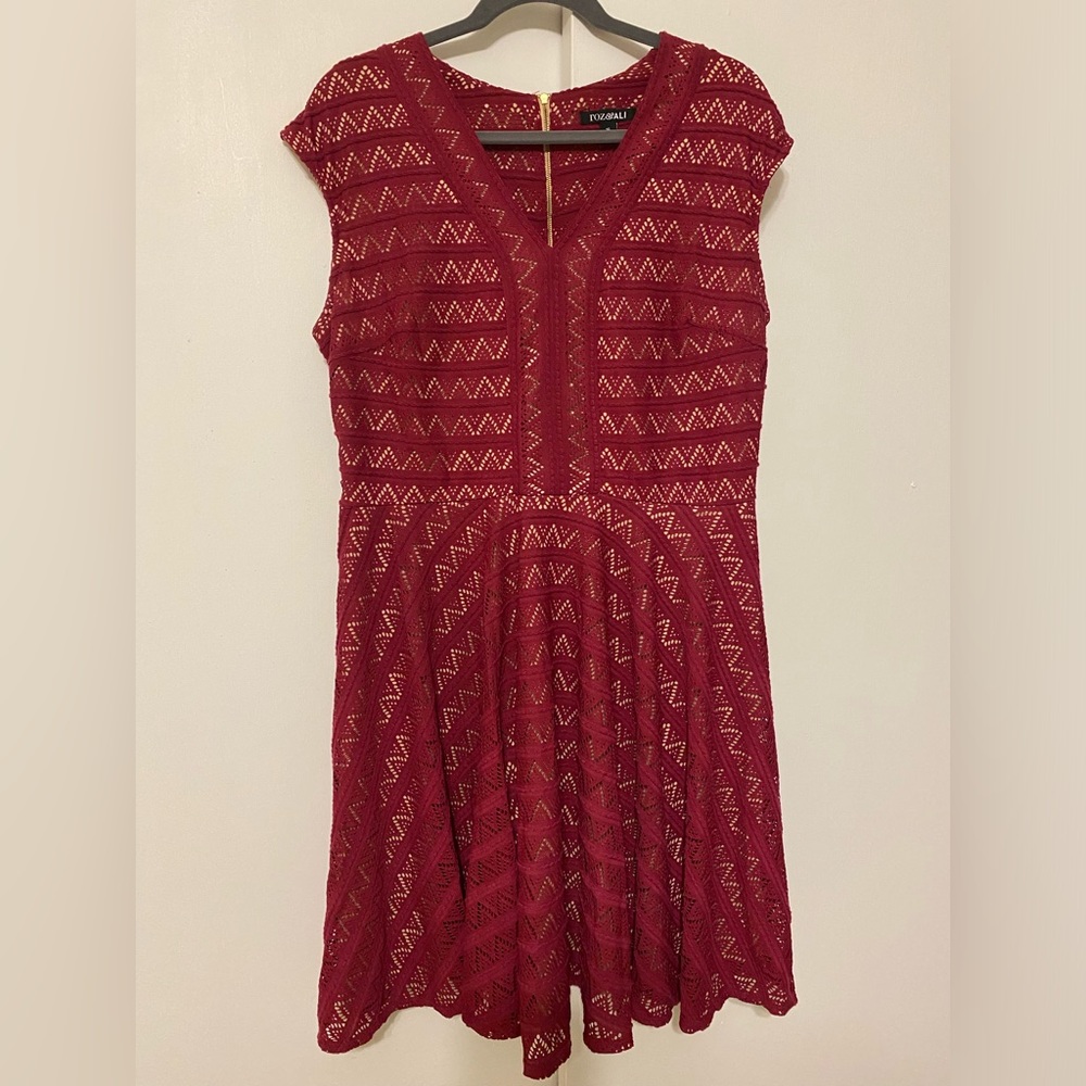 Burgundy Lace Dress by Roz & Ali